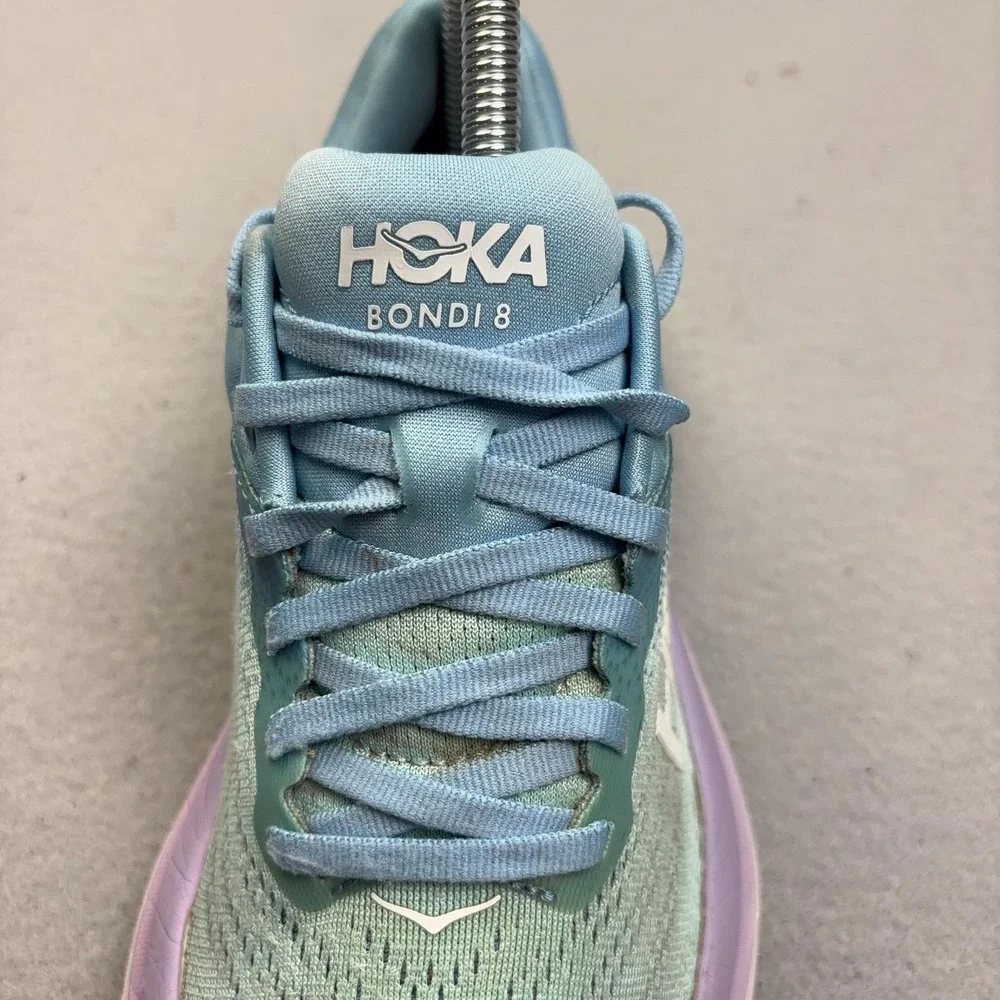 Hoka One One Bondi 8 Shoes Womens Size 6.5 Blue Running Sneakers 1127952 ABSO